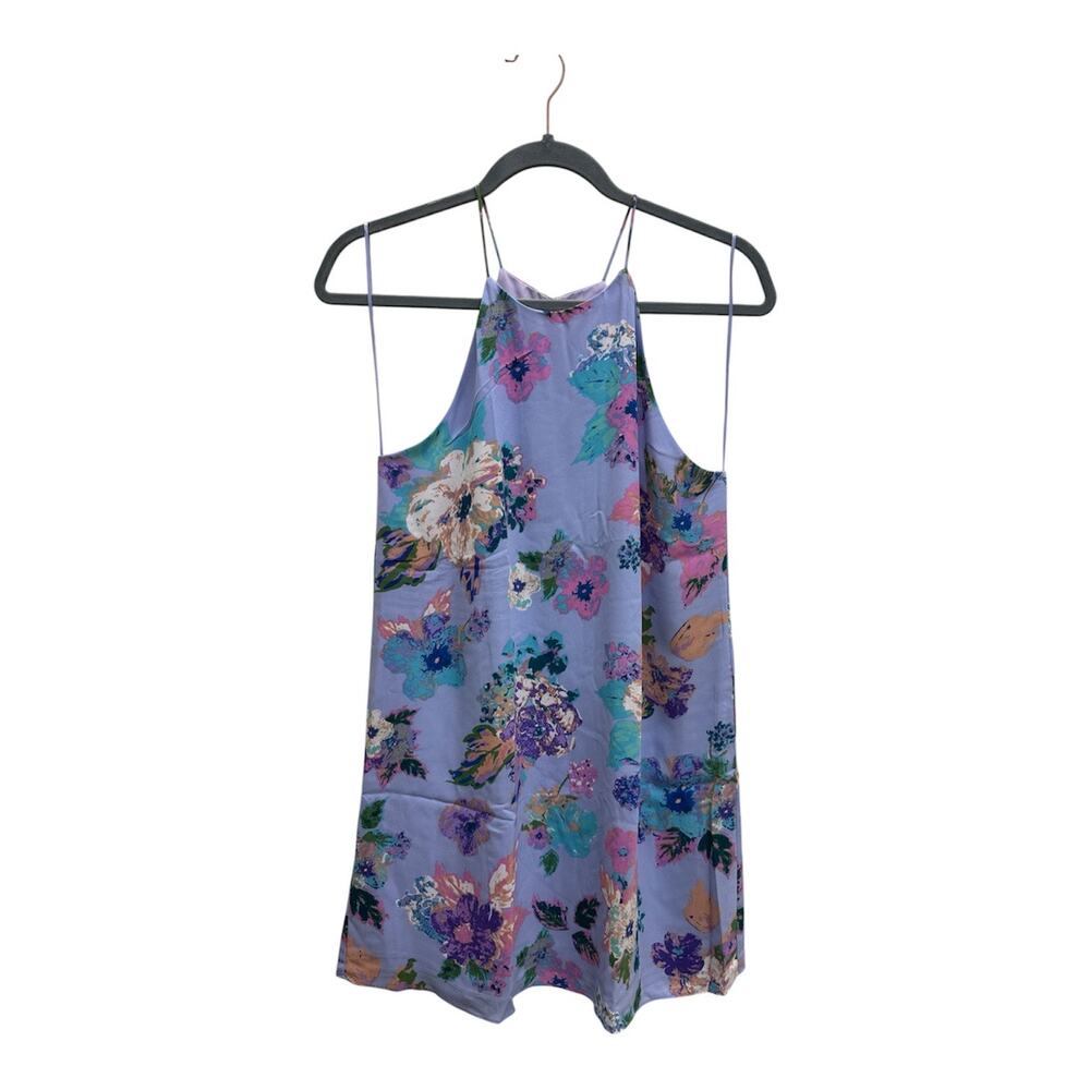 Everly Anthropologie Lavender Floral Halter Shift Dress Sz S